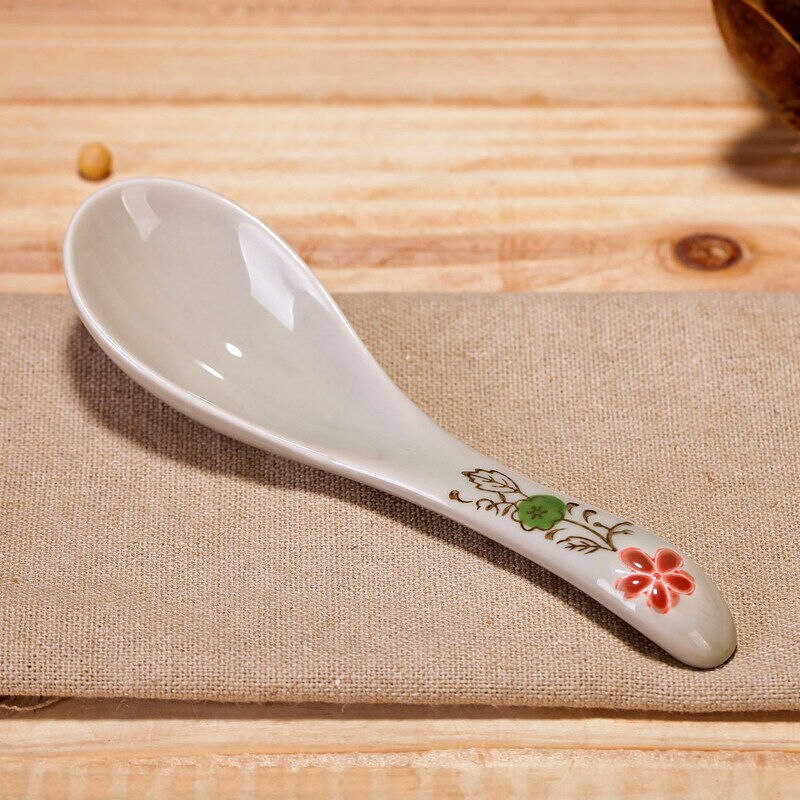 5.5in søde små skeer japansk suppeske husholdnings keramikske spiseske pastoral bordservice suppe drikkeske: 1pc- dhh