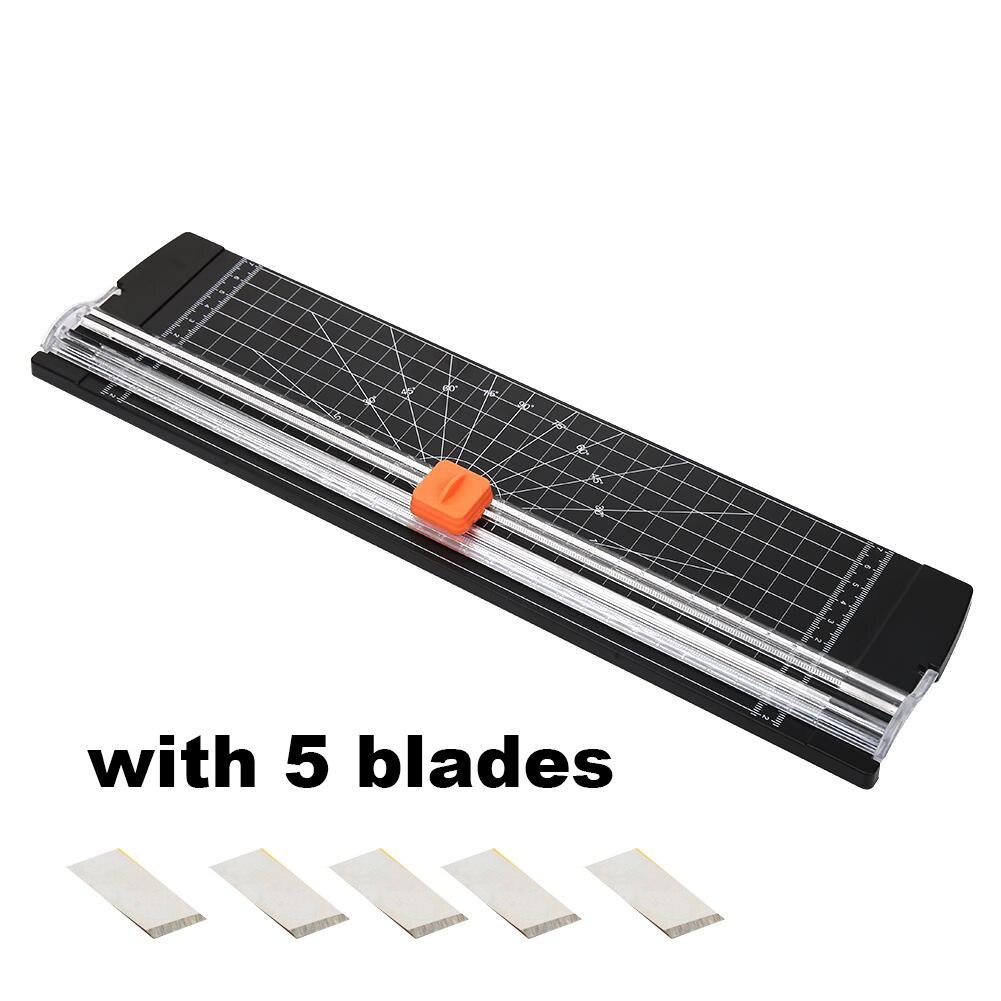 A3 A4 A5 Paper Photo Cutting Machine Paper Cutter Art Trimmer Crafts Photo Scrapbook Blades DIY Papers Crafts Cutting Tool: black with 5 blades