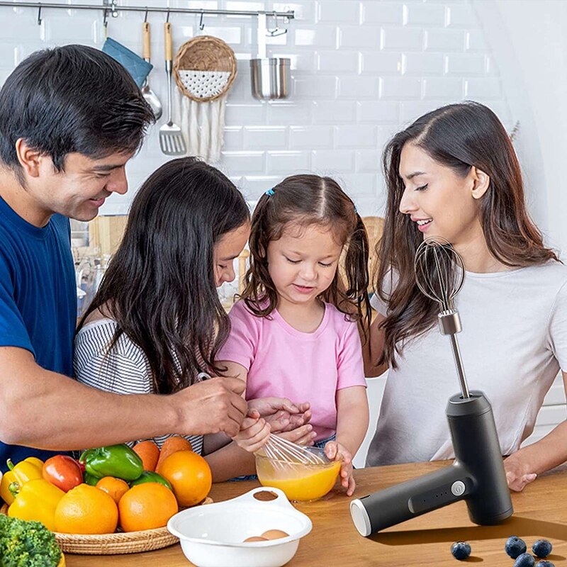 Hand Mixer Cordless Electric,Mixer Hand Mixer,USB Rechargeable,3 Speeds,Multifunctional Ends,for Baking Kitchen Kitchens