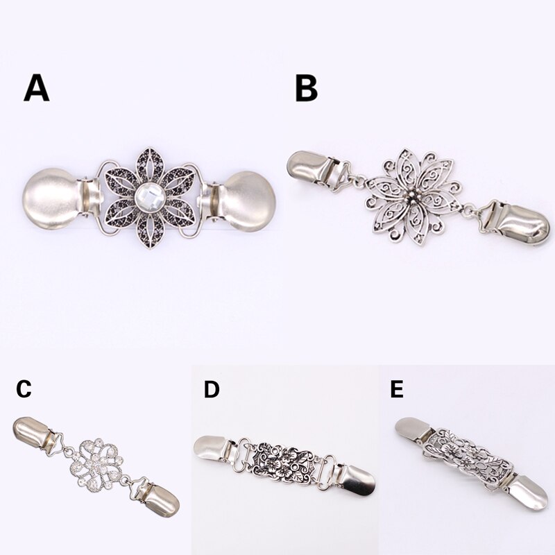 1PC Cardigan Shirt Clips Clasps Women Vest Sweater Shawl Duck Clips Flower Shaped Buckle Pins DIY Clothing Brooch Clasp