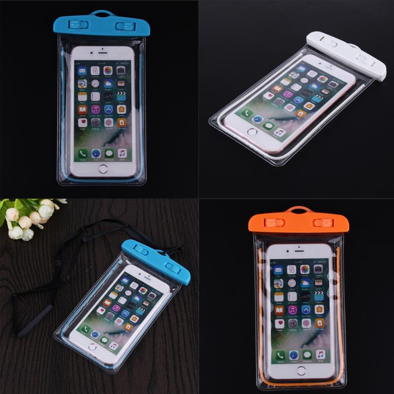 Bolsas de natación bolsa impermeable con bolsa subacuática luminosa funda de teléfono para iphone 6 6s 7 universal todos los modelos 3,5 pulgadas-6 pulgadas