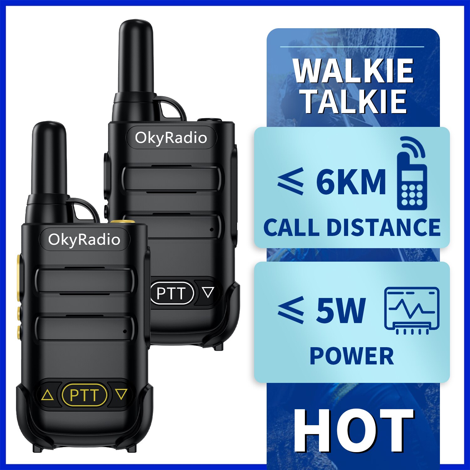 2022 5W Power 470Mhz Werk Walkie-Talkie 6Km Call 4800Mah Batterij Draagbare Waterdichte Walkie-talkie Sterke Anti