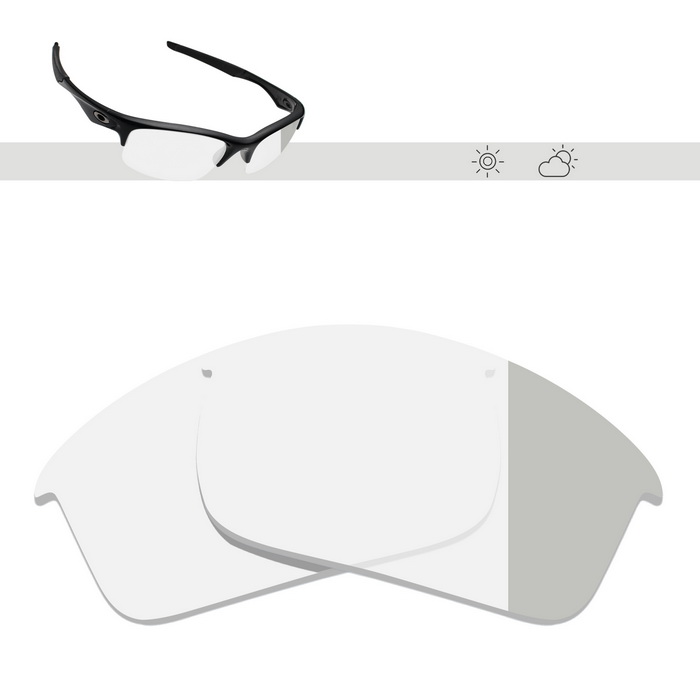 Glintbay Polarized Replacement Sunglasses Lenses for Oakley Bottle Rocket-Multiple Options: Photochromic Clear