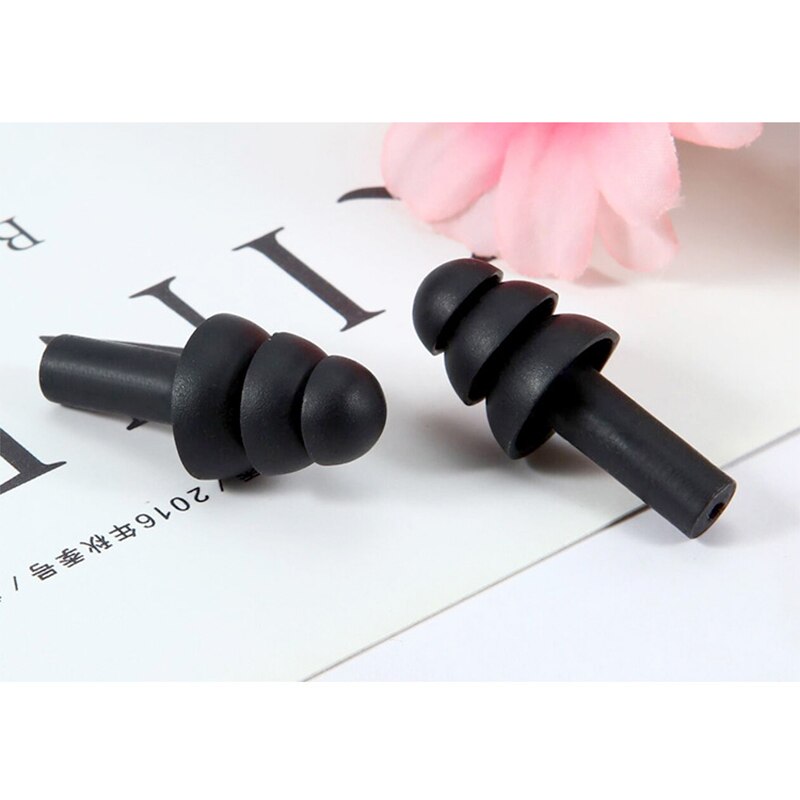 6Pairs Box-packed Comfort Anti-Noise Earplugs Reduction Silicone Soft Ear Plugs Swimming Silicone Earplugs Protective For Sleep: Black