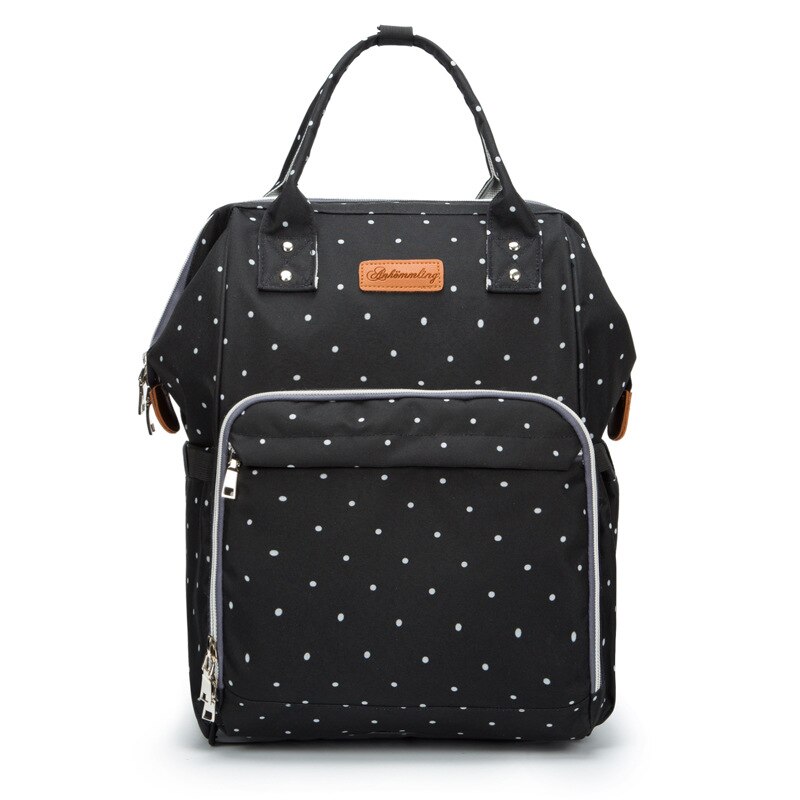 Eingetroffen Windel Tasche Große Kapazität Multi-funktionale Schulter Mutter und Baby Rucksack Wasserdichte Windel Tasche Mommy Tasche: Schwarz Polkadot