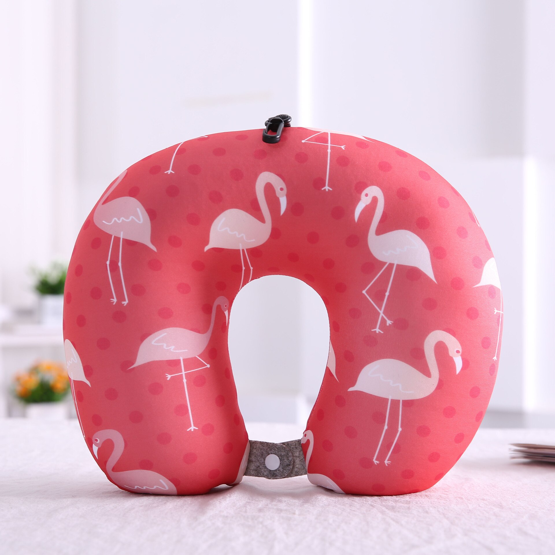 Flamingo U Shaped Travel Pillow Particles Neck Pillow Animal Printing Car Headres Super Soft Comfortable Pilow 32*32CM 1Pcs: COLOR 8