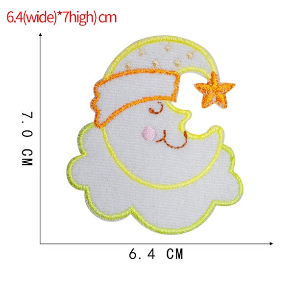 Fantasy girl heart rainbow moon meteor embroidery cloth stick ironing hand ledger decorative clothing T-shirt broken patch stick