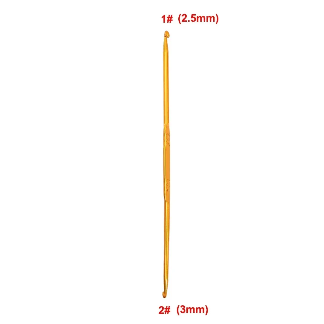 Sewing Crochet Hooks Double Ended Assorted Size Anti Slip Aluminum Alloy Needle Handmade Woven DIY Yarn Kniting Tools: Light Grey