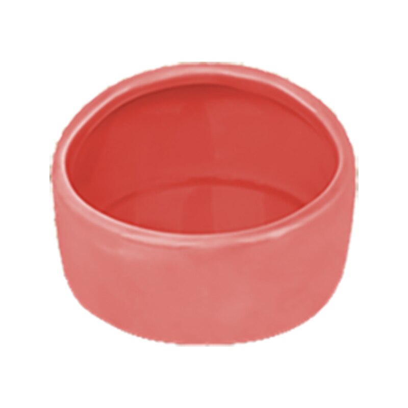 Cuenco de cerámica de tamaño pequeño para mascotas, cuenco de comida para hámster, antigiro, Chinchilla antimasticable: Pink