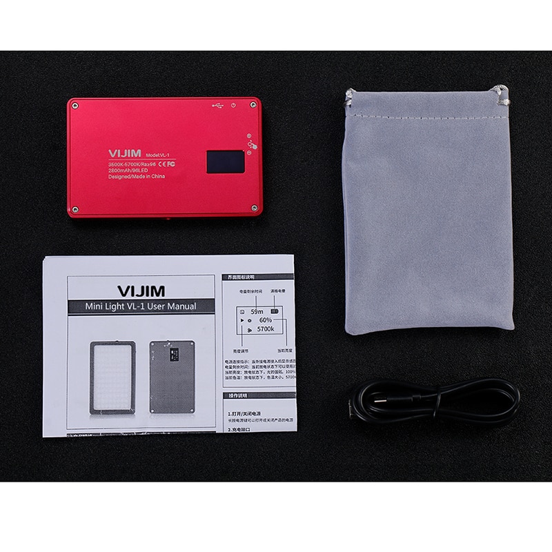 VIJIM VL-1 Mini luz LED para vídeo magnética regulable iluminación en cámara 96 LEDs lámpara W frío alta CRI96