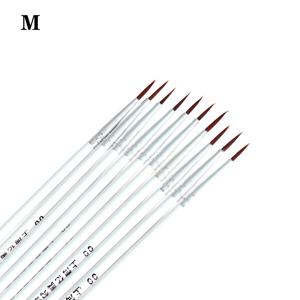 10 teile/satz Feine Hand Gemalt Dünne Haken Linie Stift Kunst Liefert Zeichnung Kunst Stift Pinsel Nylon Pinsel Acryl Malerei stift: M-Weiß