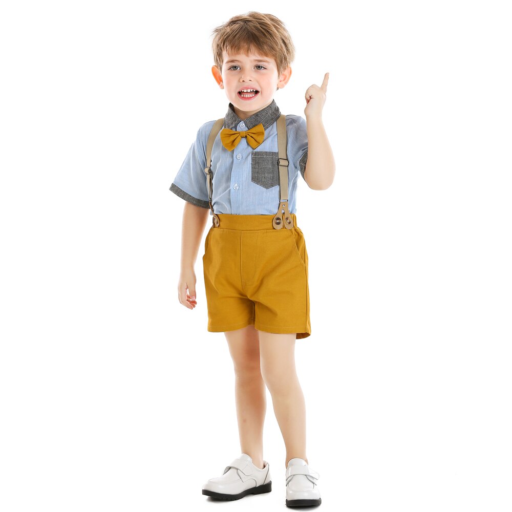 Moda menino roupas formais terno para 1-6 anos meninos terno conjunto festa de casamento verão crianças traje infantil menino roupas