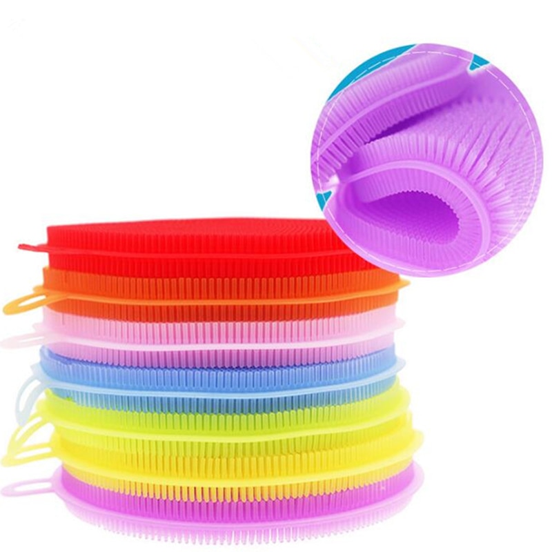 Esponja mágica de silicona para lavar platos, cuenco, cepillo de limpieza, estropajo multifunción, olla, sartén, cepillos de lavado, Limpiador de cocina herramienta de cocina