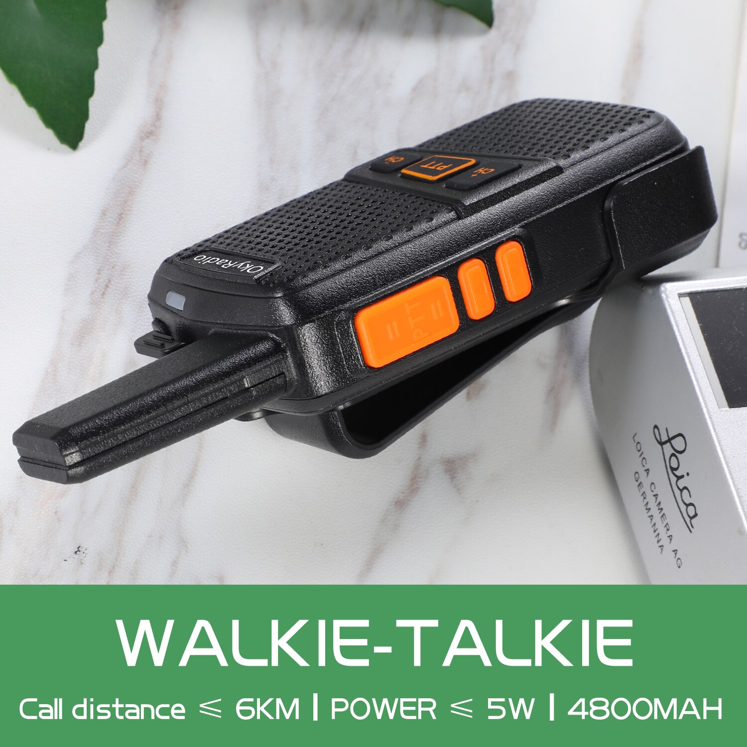 OkyRadio-walkie-talkie portátil, dispositivo resistente al agua, 6km de llamada, batería de 2022 mAh, 5w, 4800