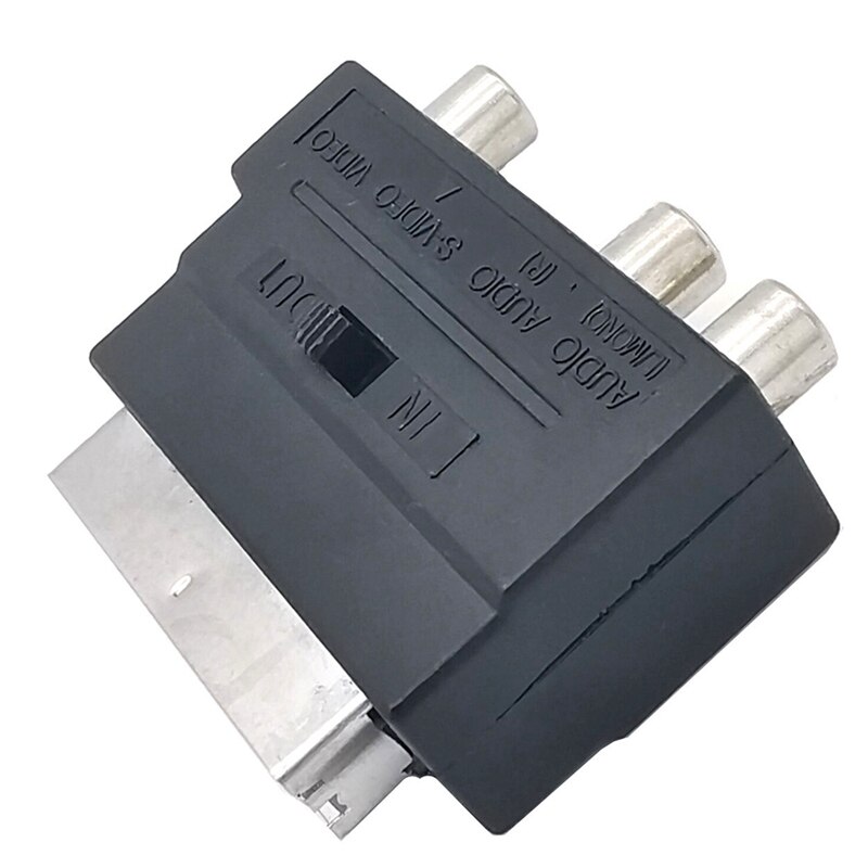 Przejściówka SCART 21P Adapter SCART do AV 3RCA z konwerterem przełączników