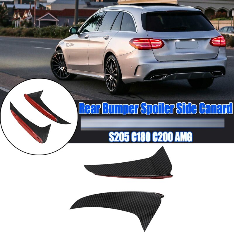 Carbon Fiber Rear Bumper Spoiler Side Canard for Mercedes-Benz C-Cl Estate S205 C180 C200 AMG