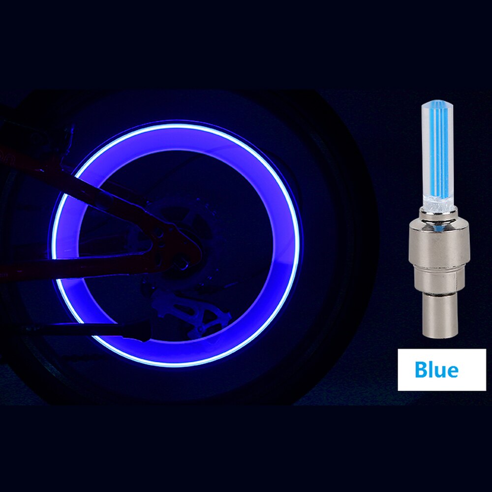 2 / 4 Pcs Ventiel Security Ultra-Heldere Led Cap Meerdere Kleuren Skull Head Voor Fiets Auto motorfiets Wiel Band Licht: 2 pcs blue