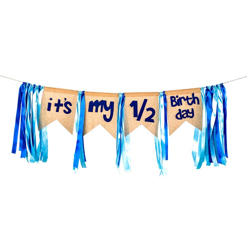 Half Birthday Party Decorations Kit It's My 1/2 Birthday Banner Balloons Crown Hat For 6 Months Baby Girl Boy Baby Shower Decor: 12