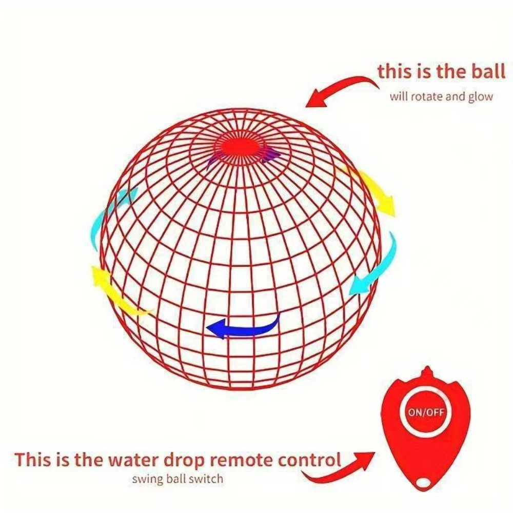 Flying Ball Children's Hand Controlled Color LED Cosmic Globe 360 ° Rotating Suspension Ball Suitable for Indoor and Outdoor Toy