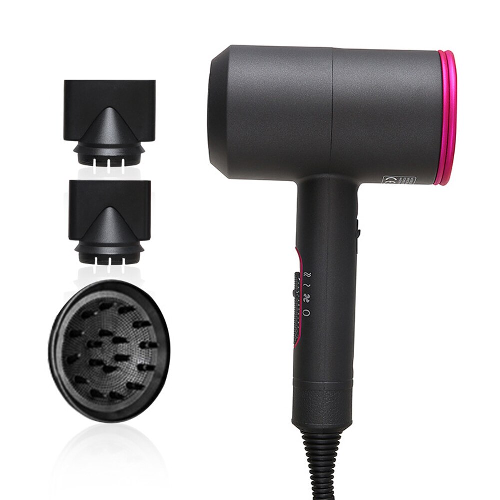 Hair Dryer and Cold Wind with Diffuser Conditioning Powerful Hairdryer Motor Heat Constant Temperature Hair Care Blowdryer: Black / EU