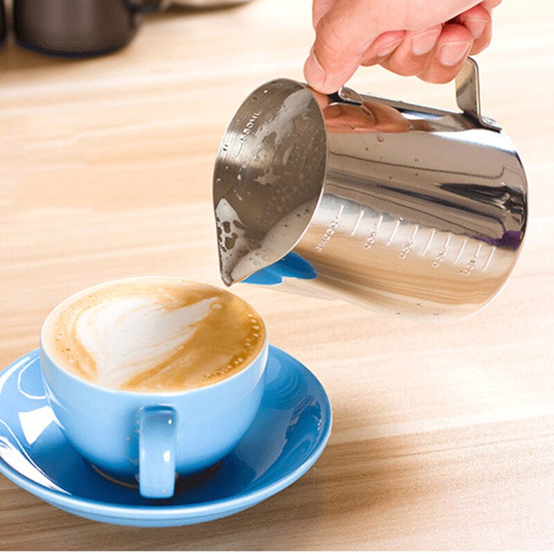 Cruche de cuisine en acier inoxydable, pichet à café expresso, pichet à lait artisanal, Barista