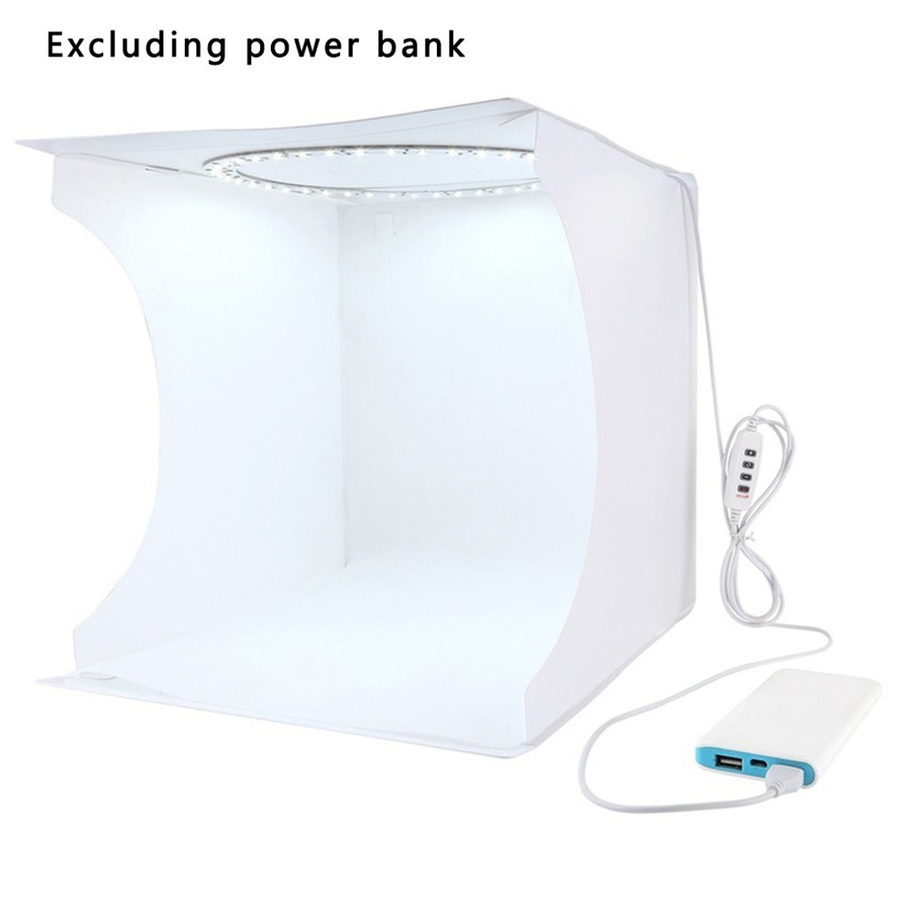 Sammenfoldelig lysboks bordplade fotografering softbox mini fotostudie lys soft box til produktfotografering baggrundssæt: Rund formet juster