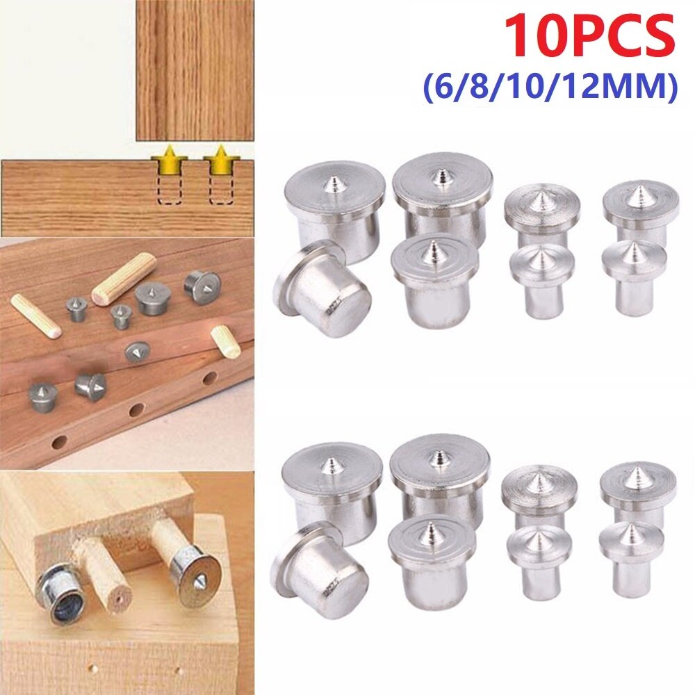10 st pluggborr mittpunkter stift trä 6mm 8mm 10mm 12mm plugg tapp mittsats plugg mittpunkt träbearbetningsborrkrona