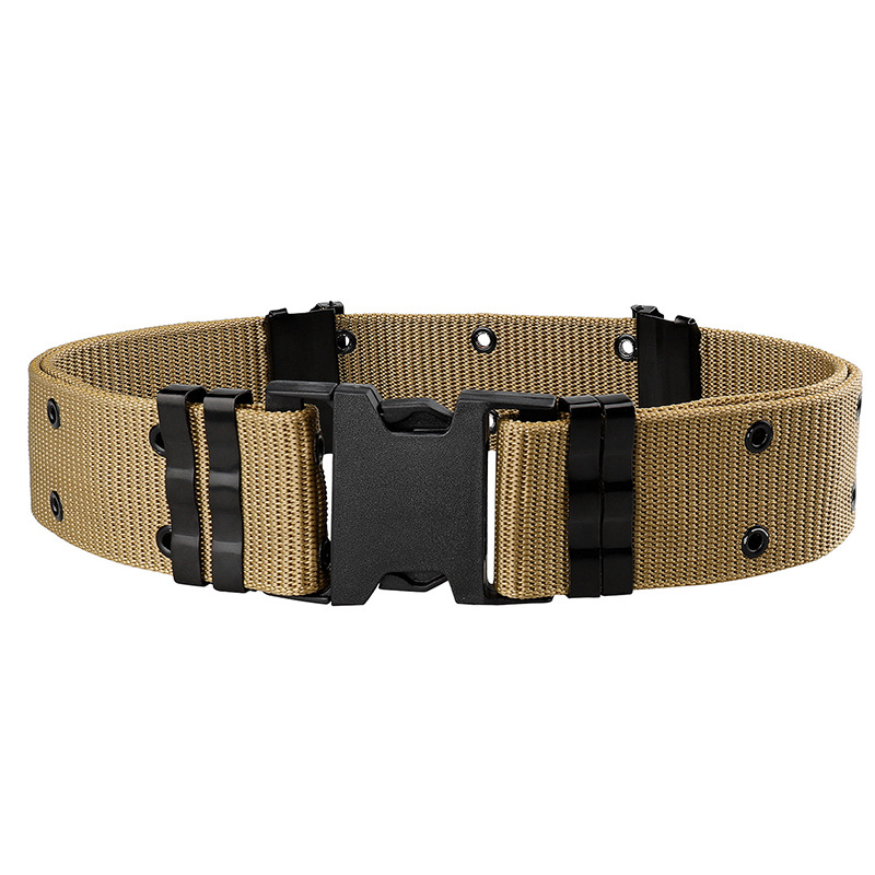 Cinturón multifunción para hombre de 5,5 CM de ancho, cinturón multifunción para exteriores, lona de para nailon, cinturones de lujo para hombre, cinturón deportivo para pantalones vaqueros, cinturón Neutral: Caqui