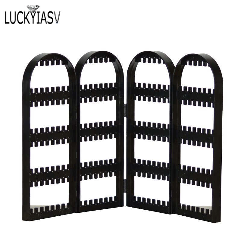 Black 120/180/240/300/360 holes Plastic Earrings Studs Display Rack Folding Screen Earring Jewelry Display Holder Storage Box: 4B-240 holes