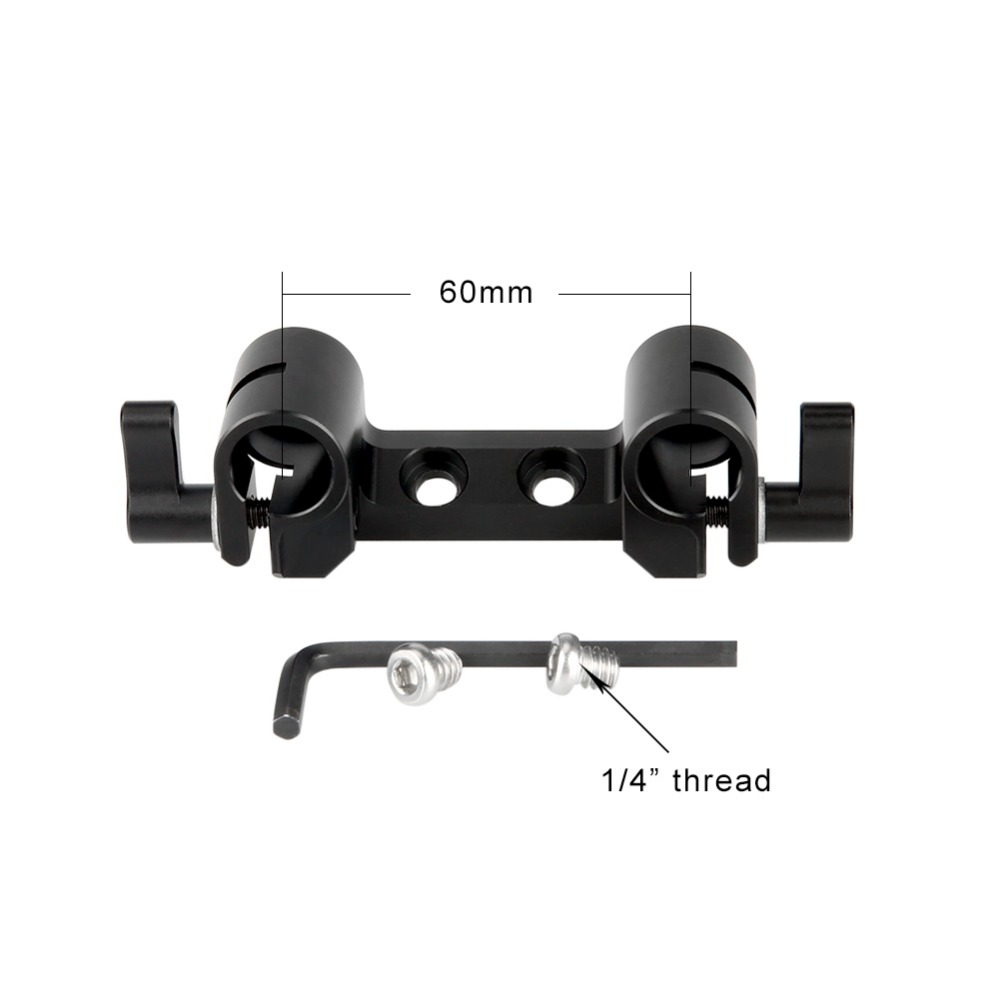 NICEYRIG – pince de tige de 15mm pour appareil photo DSLR, 1/4 pouces, Double bouchon de tige d&#39;épaule de 15mm