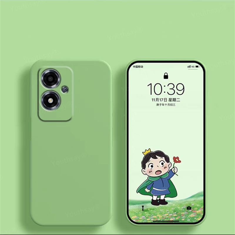 Hoesje voor oppo  a79 5g cover voor oppo  a79 , originele vloeibare siliconen zachte tpu telefoonbumper voor oppo  a79: Groente