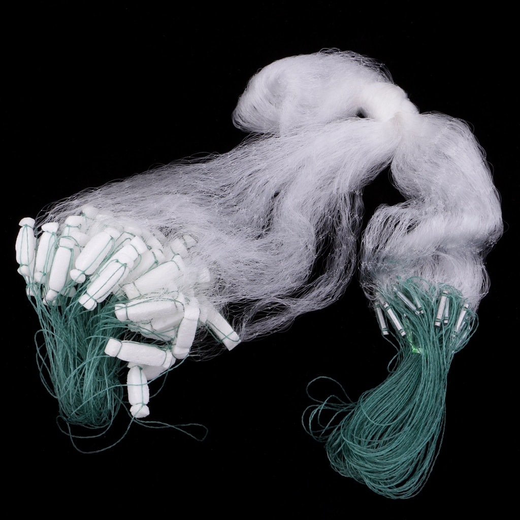 Fishing Gill Net 1 Layers Nylon Sinking Net Mesh Bait Trap with Lead Sinker Saltwater Freshwater