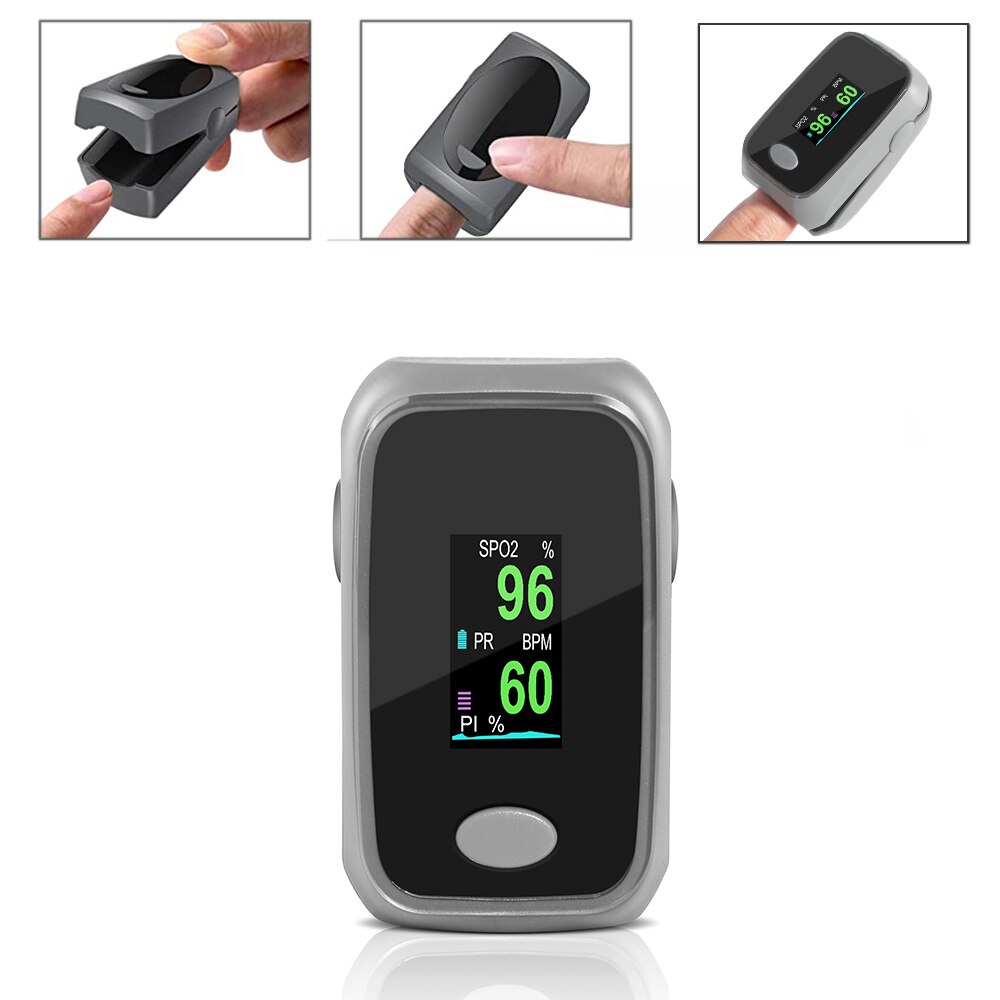 Fingerpuls blod iltmåler fingerspids-puls blod iltmætning pulsmåler uden batteri