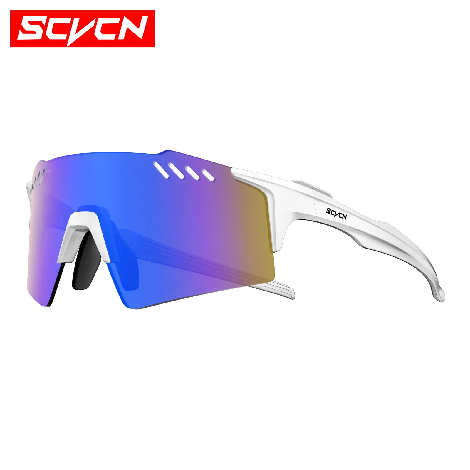 SCVCN gafas de sol fotocromáticas para exteriores, gafas deportivas para ciclismo, gafas para hombre, gafas de escalada MTB, gafas para mujer para conducir en bicicleta: Rojo