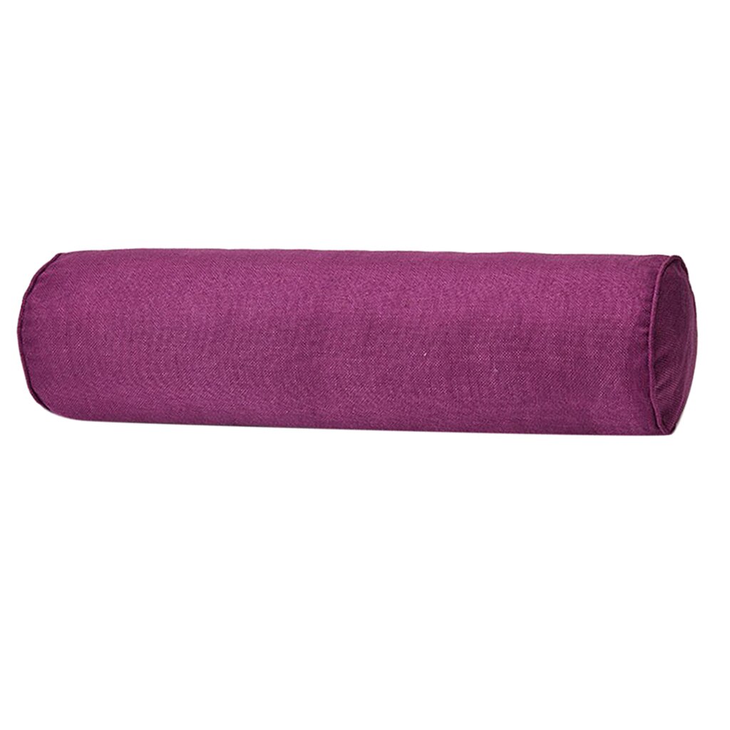 Effen Kleur Katoen Linnen Cilindrische Lendensteun Kussen: Purple