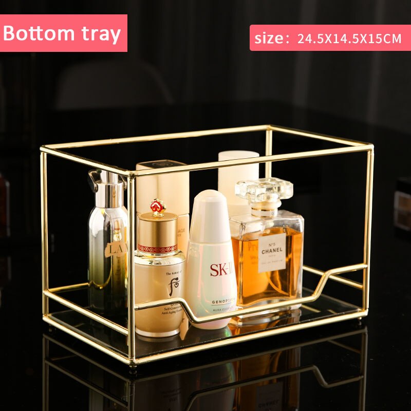 Roterende Cosmetische Plank Parfum Rack Gratis Combinatie Desktop Storage Huidverzorgingsproducten Organizer: small bottom tray