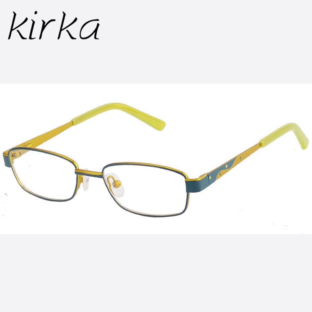 Kirka Brand Kids Boy Optical Glasses Frame Myopia Glasses Prescription Eyeglasses Frame Safety Metal Glasses 2-13 years old: Yellow
