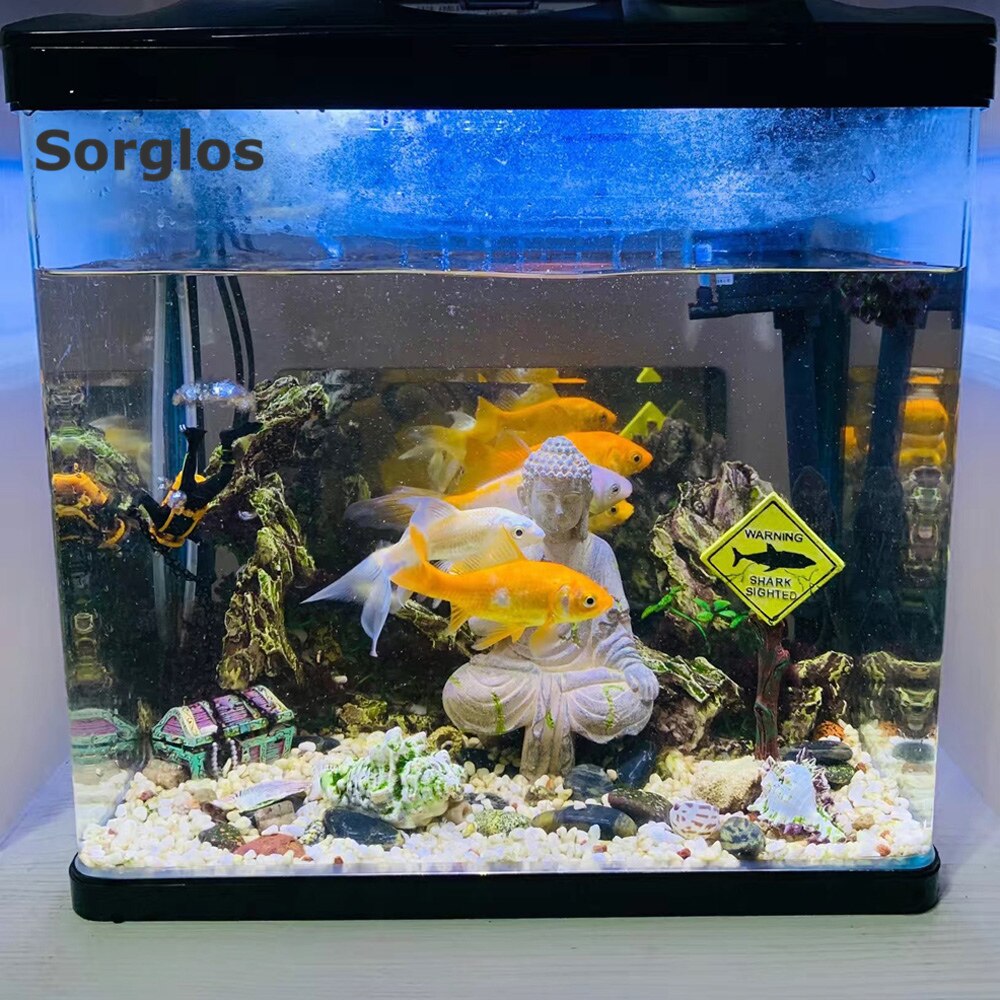 Harpiks haj advarselstavle kranium advarselsskilt sunken rock kunstig akvarium akvarium dekoration ornament håndværk boligindretning