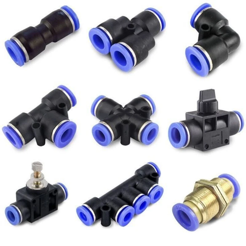 Pneumatische passend zu, 2-Wege-Schnellkupplung, Rohrschlauch, 4 mm, 6 mm, 8 mm, 10 mm, 12 mm, 16 mm, Luft-Pneumatik-Teile, Verbindungsstück