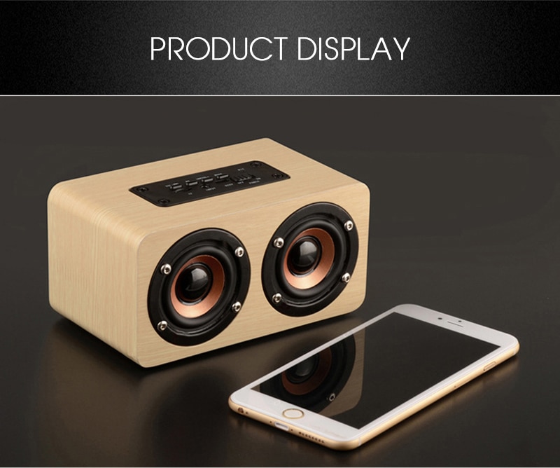 KAPCICE Houten Draadloze Bluetooth Speaker Draagbare HiFi Shock Bass Altavoz TF caixa de som Soundbar voor iPhone Sumsung Xiaomi: 01