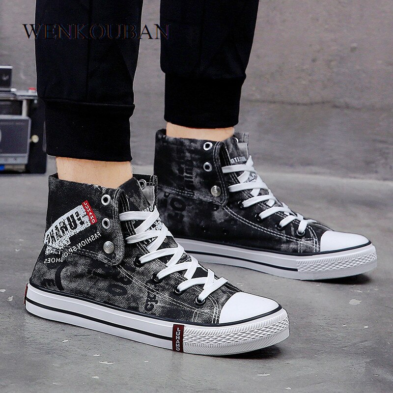 Sneakers heren canvas schoenen casual gevulkaniseerde schoenen heren hoge sneakers zomer veterschoenen ademende sneakers heren