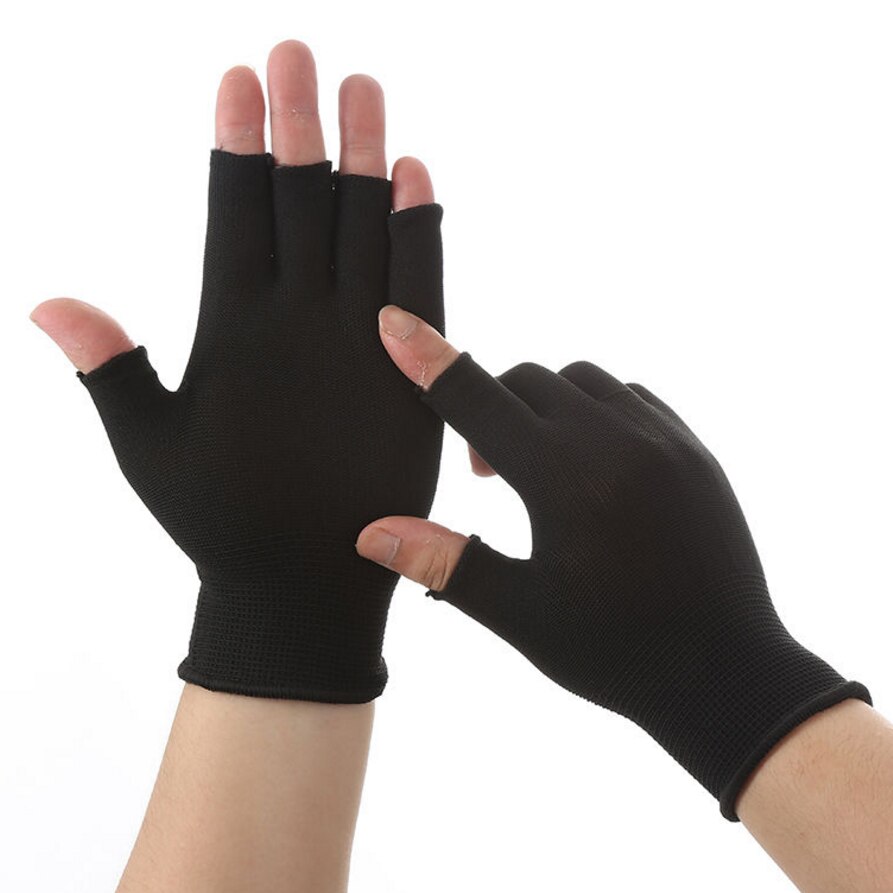 Atmungsaktive Anti-Schleudern Gel Touchscreen Handschuhe Sommer Dünne Reiten/Fahren/Bergsteiger Handgelenk Handschuhe Männer Frauen Sport lauf: fünf Finger Schwarz