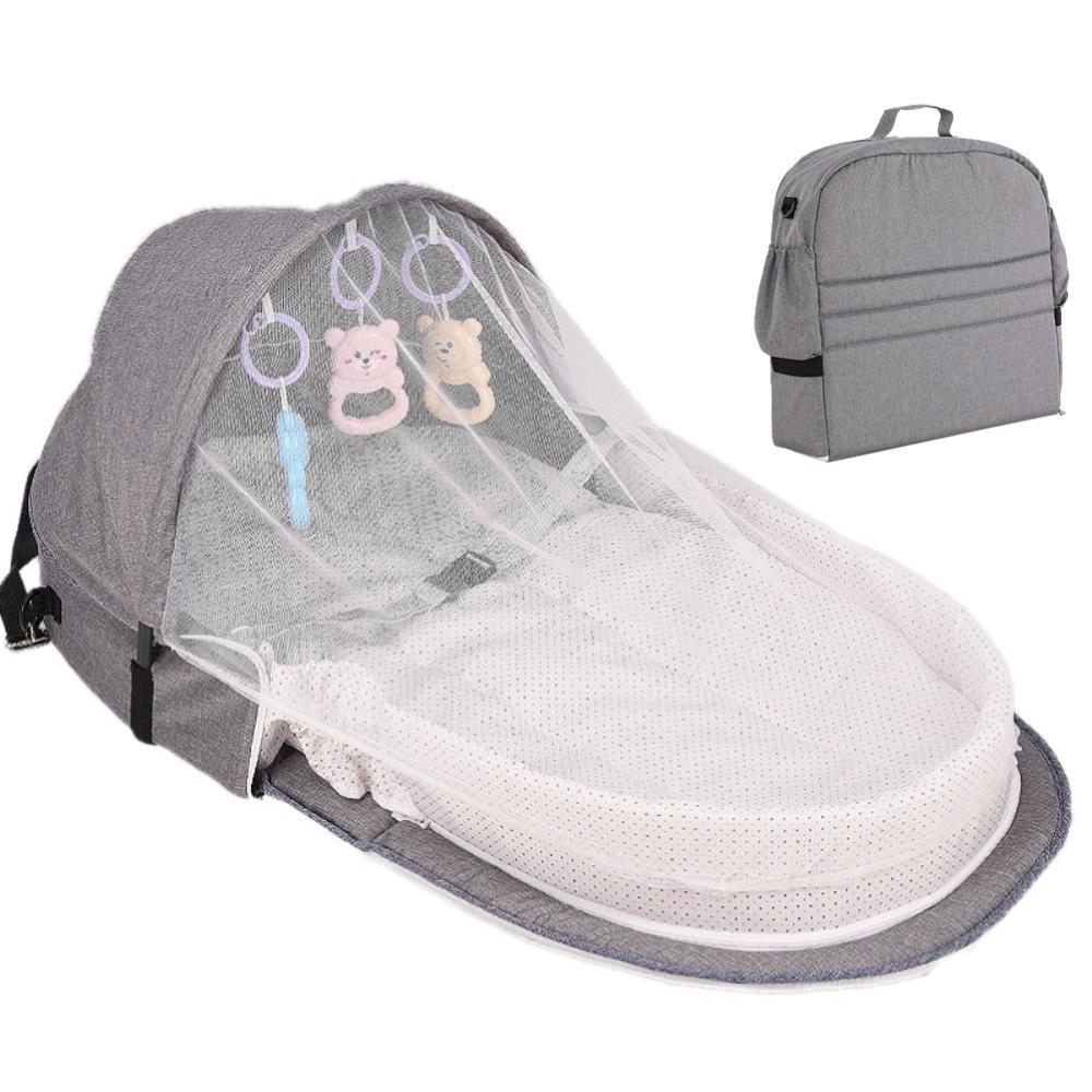 Baby seng mommy taske rejse bærbar mobil krybbe reden barneseng nyfødt multifunktion foldbar barn sammenklappelig stol med legetøj: A1