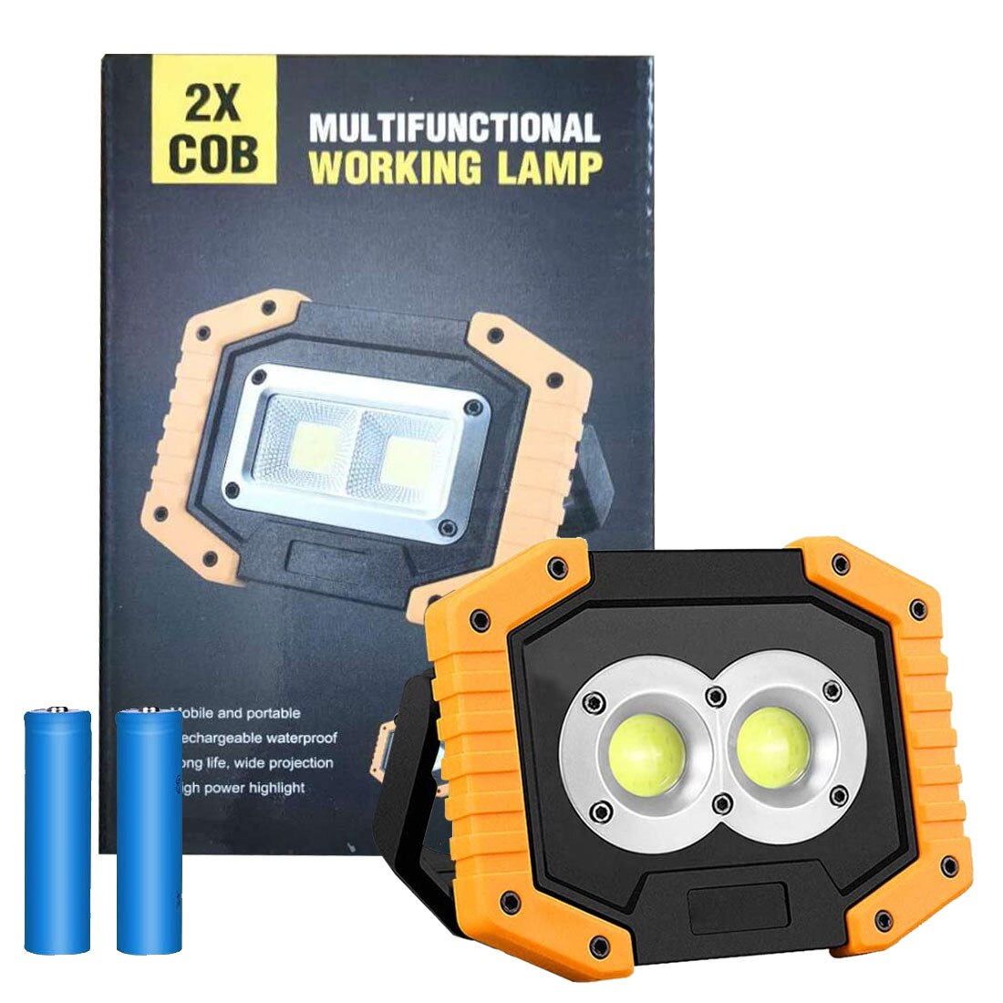 Power COB Work Lamp USB LED Portable Lantern Rechargable Waterproof 3-Mode Emergency Spotlight Floodlight for Camping Hike Run: W839 with battery