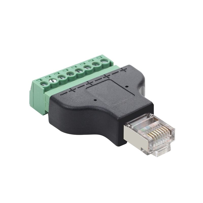 Bloque de terminales RJ45 a tornillo, conector 8P Ethernet Rj45 macho hembra a Cable adaptador de red de Terminal de tornillo de 8 pines para CCTV DVR: Naranja