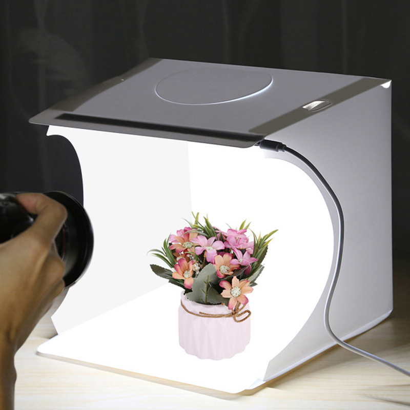 Mini boîte à lumière pour Studio Photo + 6 arrière-plans portables, ensemble de Studio de table