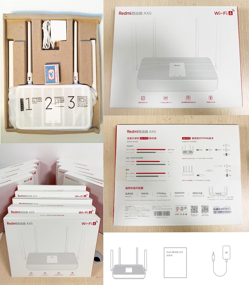 Xiaomi Redmi Router AX5 Wifi 6 Mesh Gigabit 2.4G/5.0GHz Dual-Band Wireless Router Wifi Repeater 4High Gain Antennas AX5 WIFi