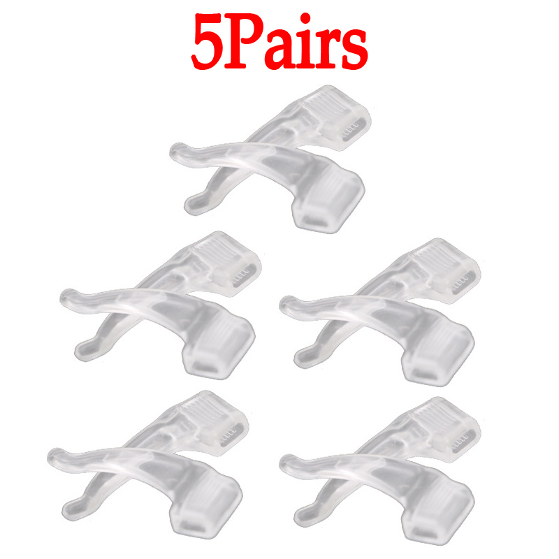 40 Stuks Siliconen Anti-slip Oorhaken Houder voor Bril Zwart/Transparant Elastische Brillen Retainer Houders Brillen accessoires: Black