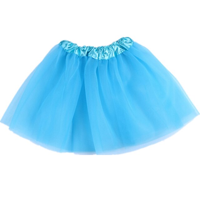 Meninas do bebê saias de baile crianças cintura elástica pettiskirt tule mini princesa ballet festa saia colorida crianças roupas da menina: Blue
