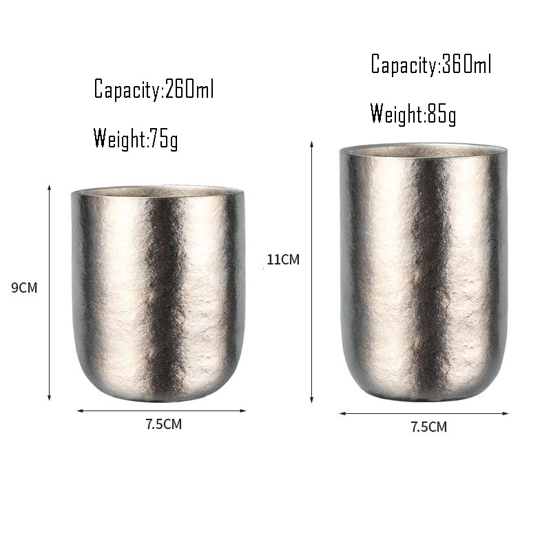 Taza de cáscara de huevo de 260/360ML, titanio puro de doble capa, aislamiento térmico, antiescaldaduras, antibacteriano y moho, taza en forma de U para el hogar: Negro / 301-400 ml